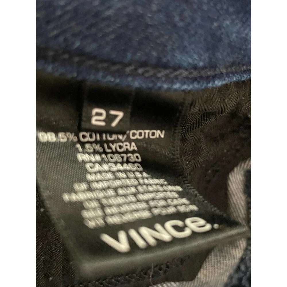 Vince High Rise Skinny Dark Optic Blue Sz 27 Women's Jeans